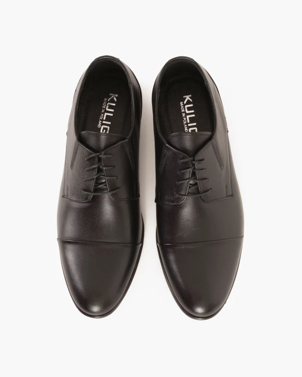 Czarne półbuty wizytowe skórzane 081 2