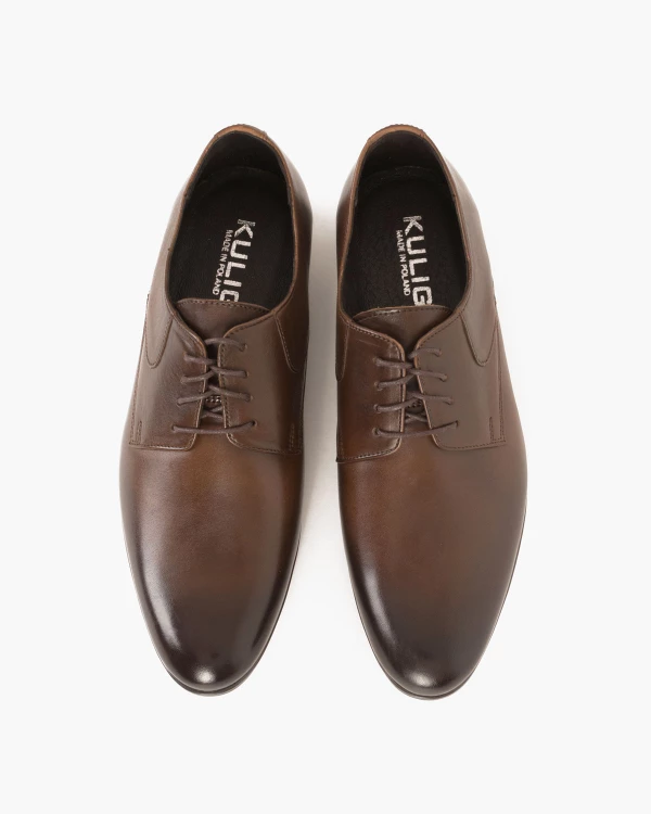 Brązowe półbuty wizytowe skórzane 081 3