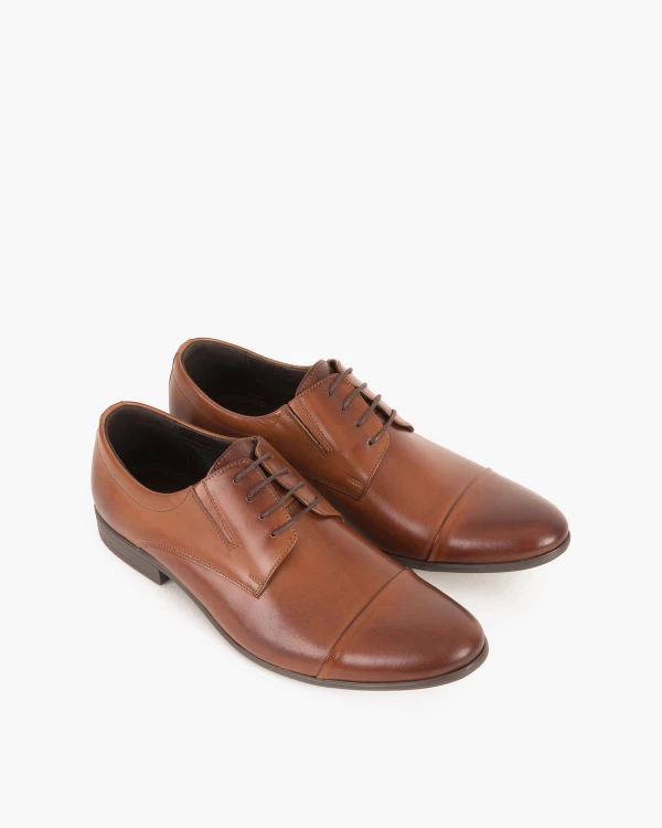 Brązowe półbuty wizytowe skórzane 081 2