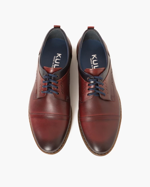 Bordowe półbuty wizytowe skórzane 3