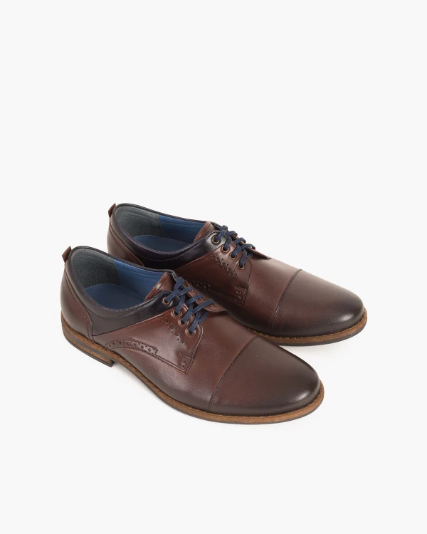 Brązowe półbuty wizytowe skórzane 2