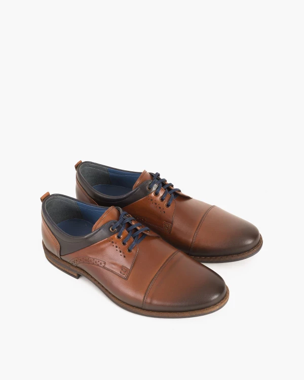 Brązowe półbuty wizytowe skórzane 2