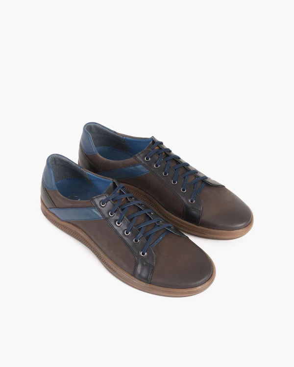 Brązowe półbuty męskie nubukowe 3