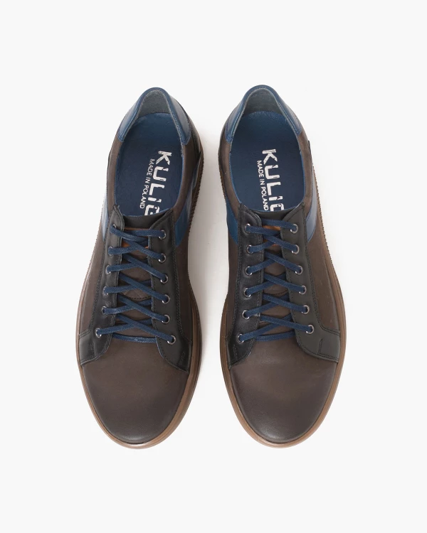 Brązowe półbuty męskie nubukowe 4