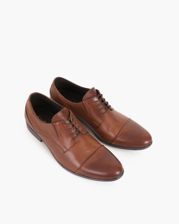 Brązowe półbuty wizytowe skórzane 081 3