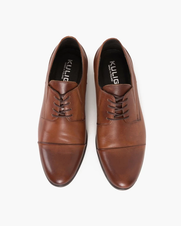 Brązowe półbuty wizytowe skórzane 081 4