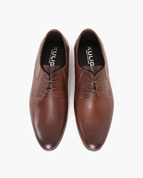 Brązowe półbuty wizytowe skórzane 081 3