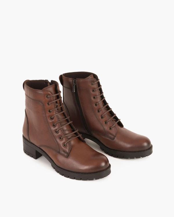 Brązowe trzewiki damskie skórzane 3