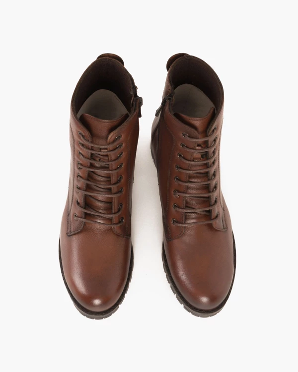 Brązowe trzewiki damskie skórzane 4