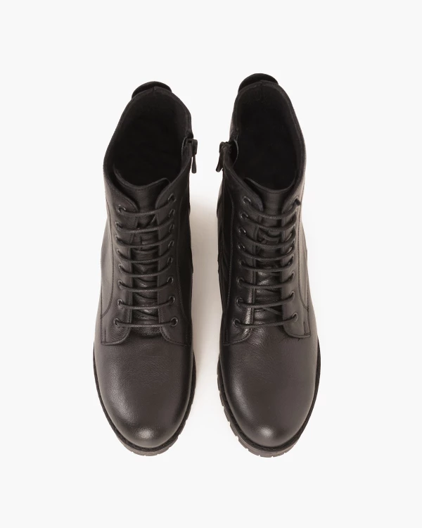 Czarne trzewiki damskie skórzane 3