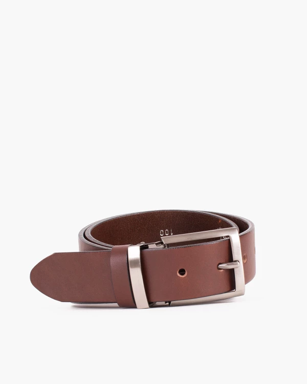 Brązowy pasek męski skórzany 2