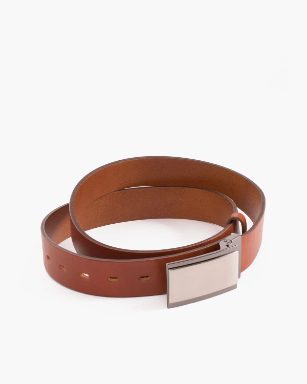 Brązowy pasek męski skórzany 2