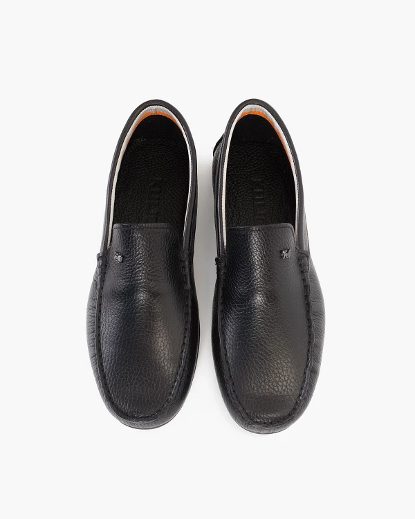 Czarne mokasyny męskie skórzane 5