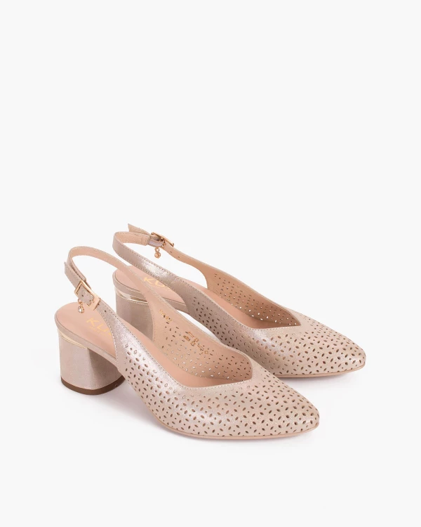 Srebrne sandały damskie nubukowe z brokatem 2