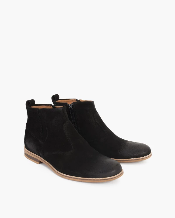 Czarne sztyblety męskie welurowe