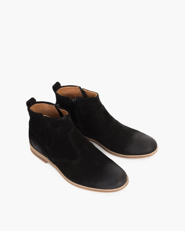 Czarne sztyblety męskie welurowe 3