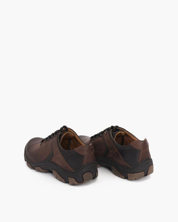 Brązowe półbuty męskie skórzane trekkingowe 6