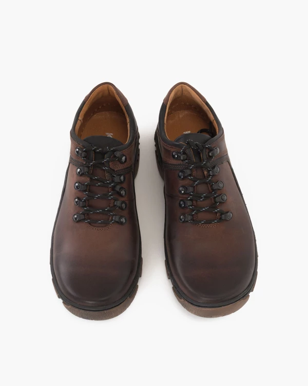 Brązowe półbuty męskie skórzane trekkingowe 2