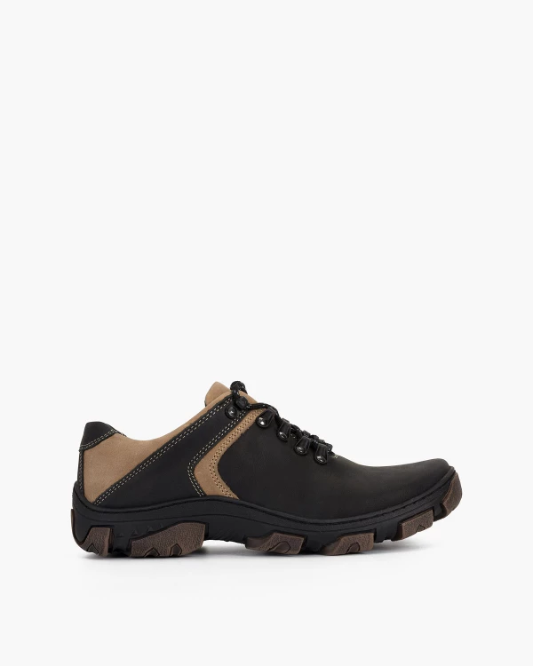 Czarne półbuty męskie skórzane trekkingowe 5