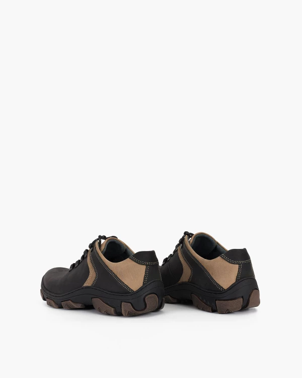 Czarne półbuty męskie skórzane trekkingowe 2