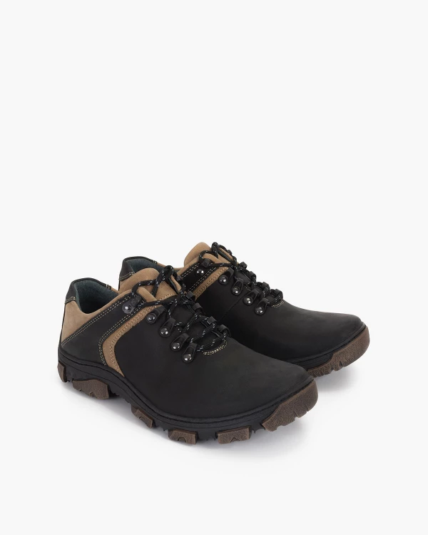 Czarne półbuty męskie skórzane trekkingowe 3