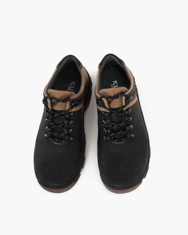 Czarne półbuty męskie skórzane trekkingowe 4