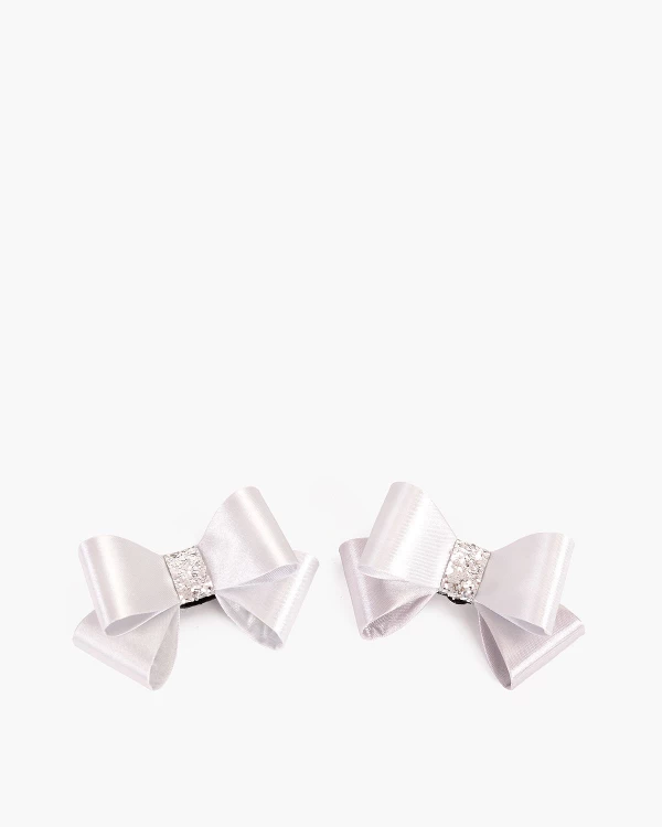 Srebrne kokardki do butów