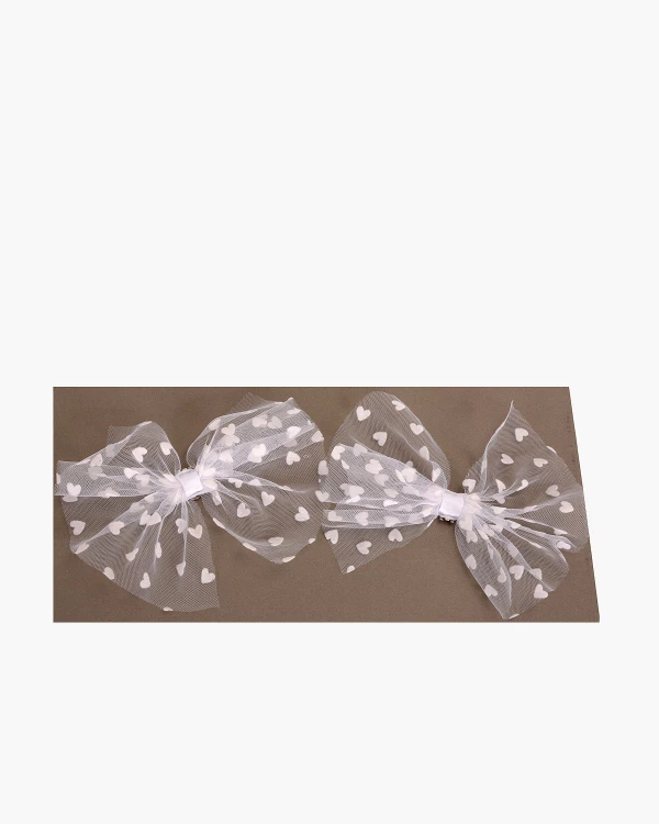 Białe kokardki do butów tiulowe
