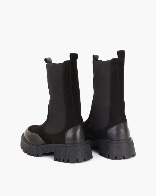 Czarne sztyblety damskie zamszowe 3