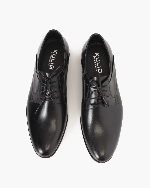 Czarne półbuty wizytowe skórzane 4