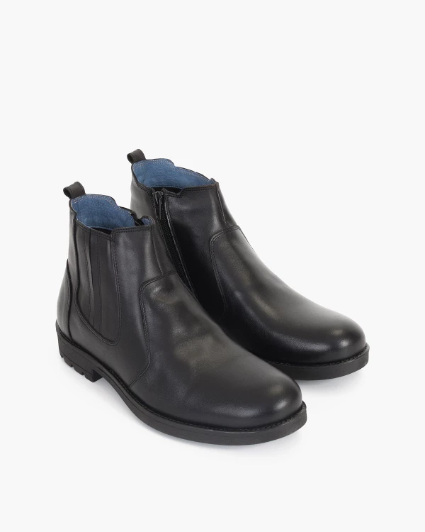 Czarne sztyblety męskie skórzane