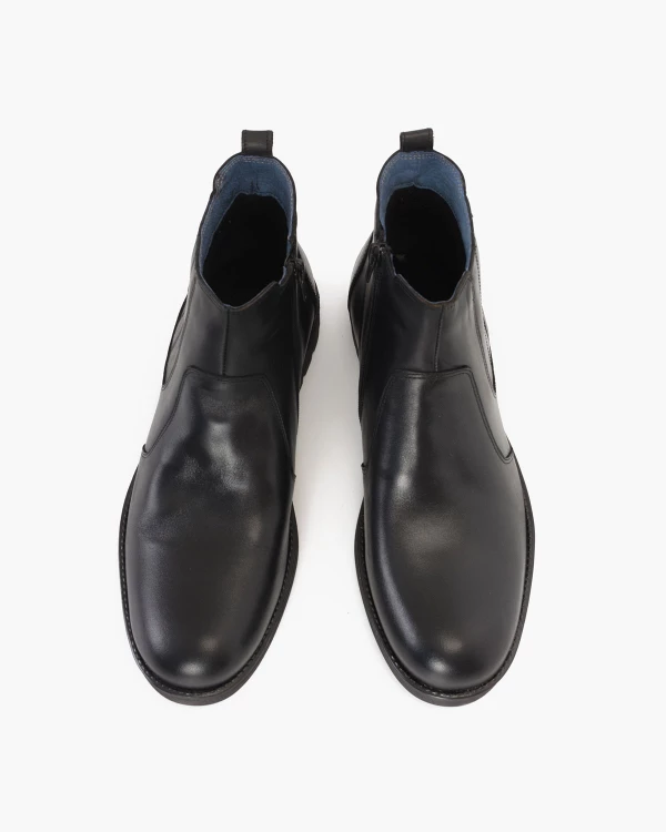 Czarne sztyblety męskie skórzane 2