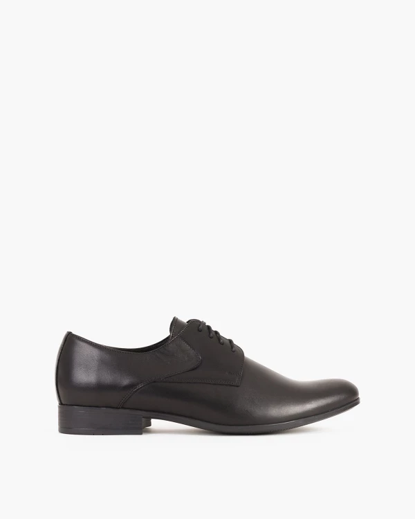 Czarne półbuty wizytowe skórzane 4