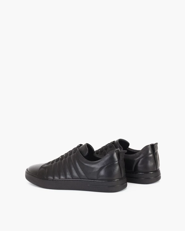 Czarne trampki męskie skórzane 5