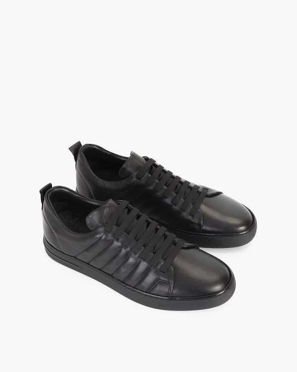 Czarne trampki męskie skórzane 3