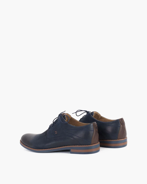 Granatowe półbuty męskie nubukowe 5