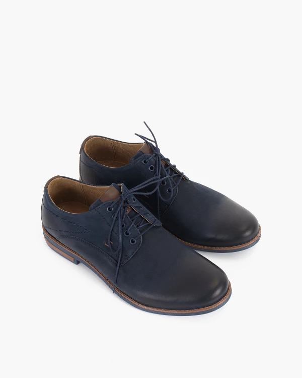 Granatowe półbuty męskie nubukowe 2