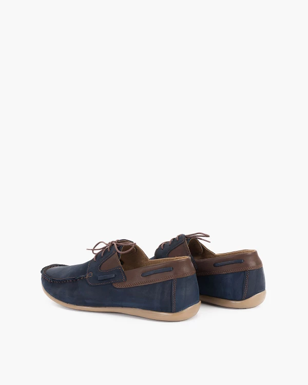 Granatowe mokasyny męskie nubukowe 5