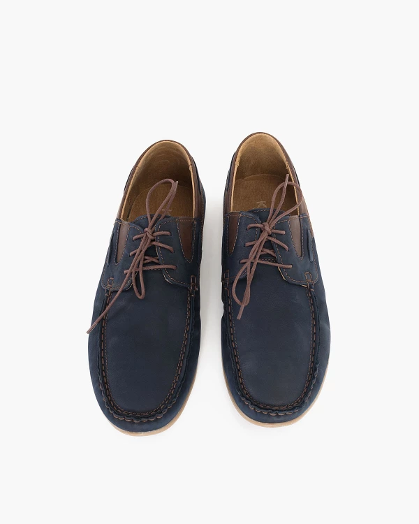 Granatowe mokasyny męskie nubukowe 2