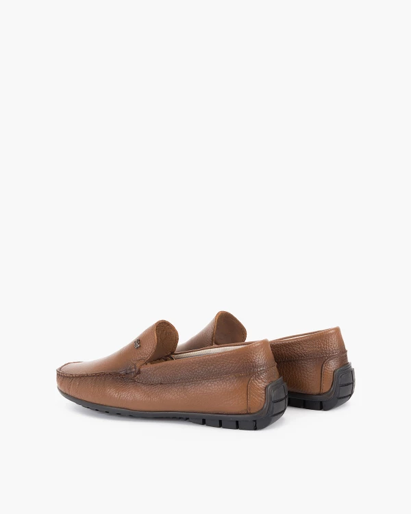 Brązowe mokasyny męskie skórzane 5