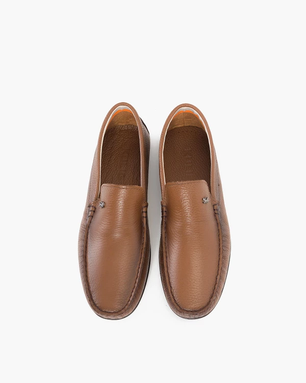 Brązowe mokasyny męskie skórzane 2