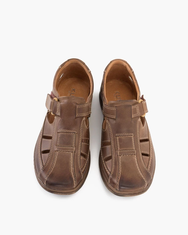 Ciemnobeżowe sandały męskie skórzane 3