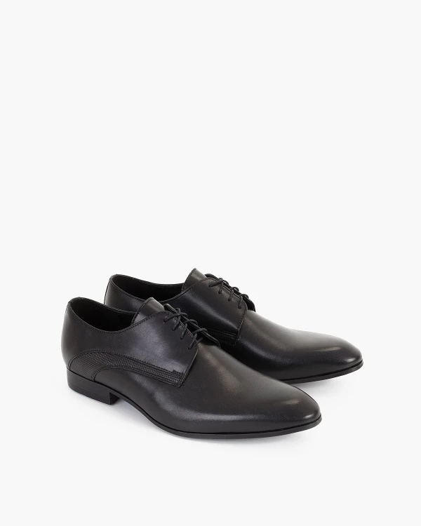 Czarne półbuty wizytowe skórzane