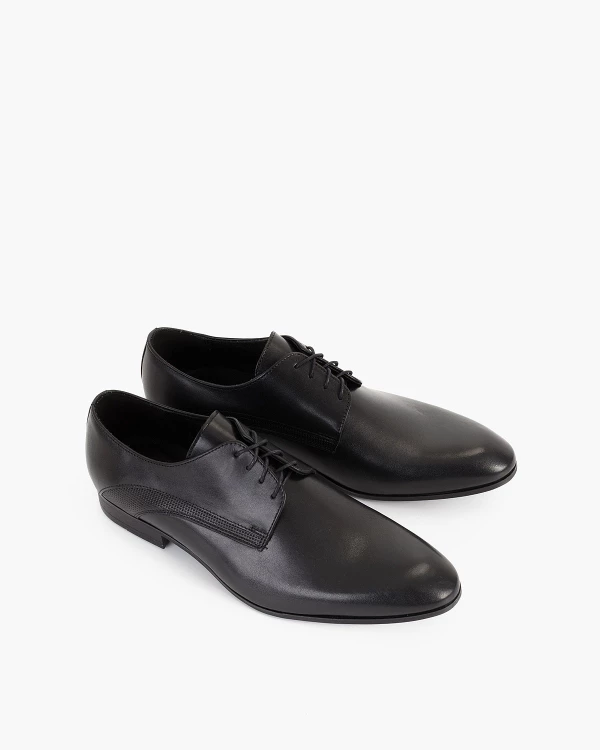 Czarne półbuty wizytowe skórzane 3