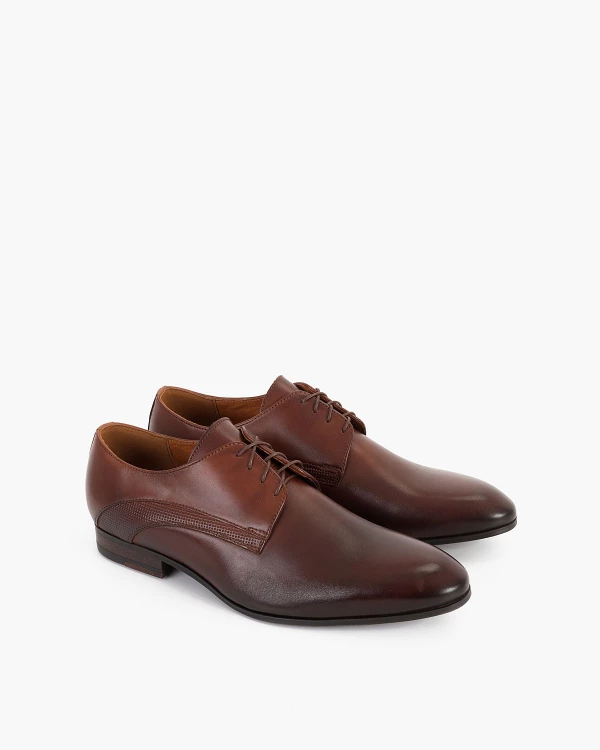 Brązowe półbuty wizytowe skórzane