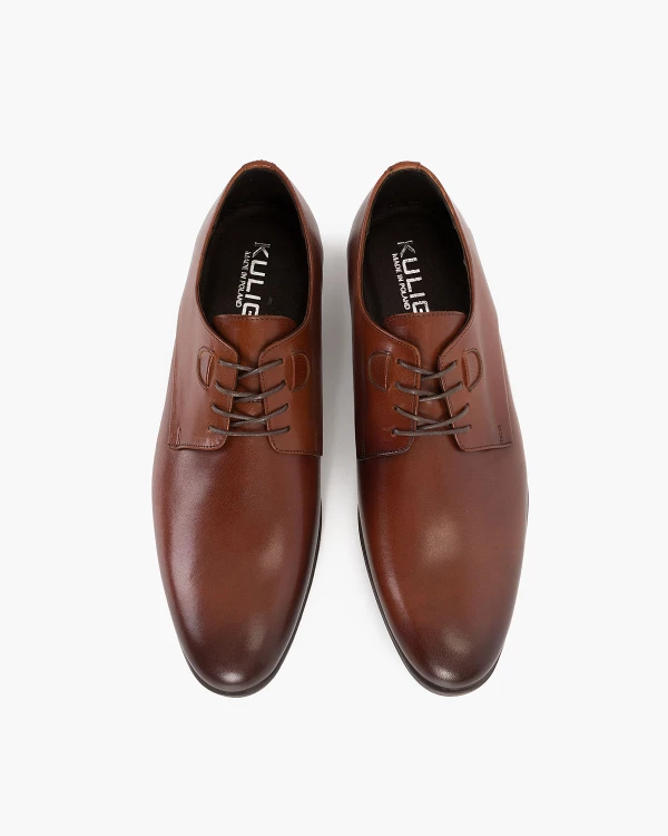 Brązowe półbuty wizytowe skórzane 4
