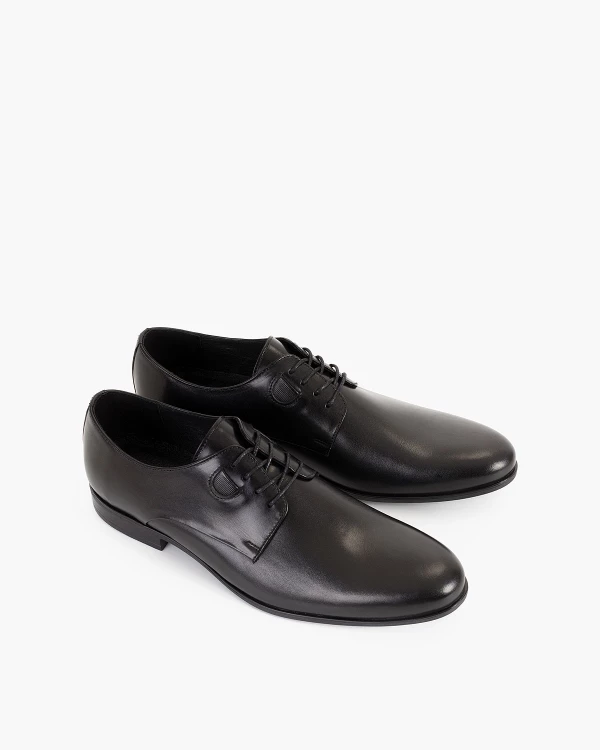 Czarne półbuty wizytowe skórzane 3