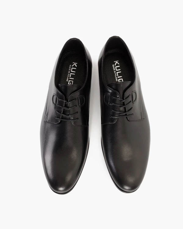 Czarne półbuty wizytowe skórzane 4