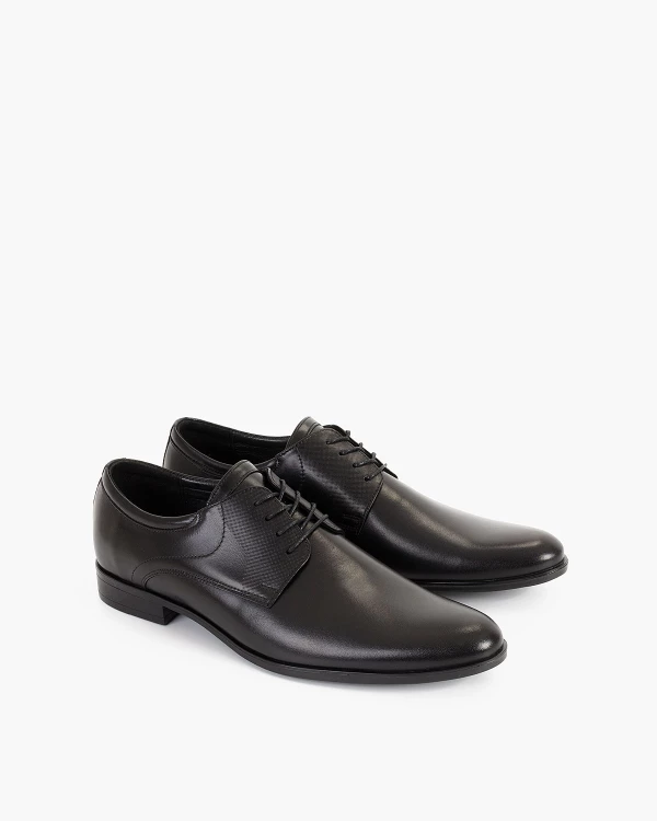 Czarne półbuty wizytowe skórzane