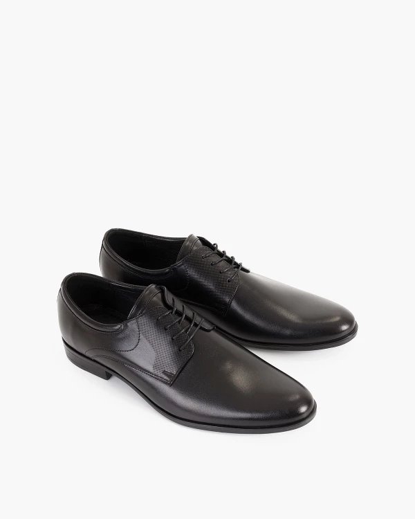 Czarne półbuty wizytowe skórzane 3